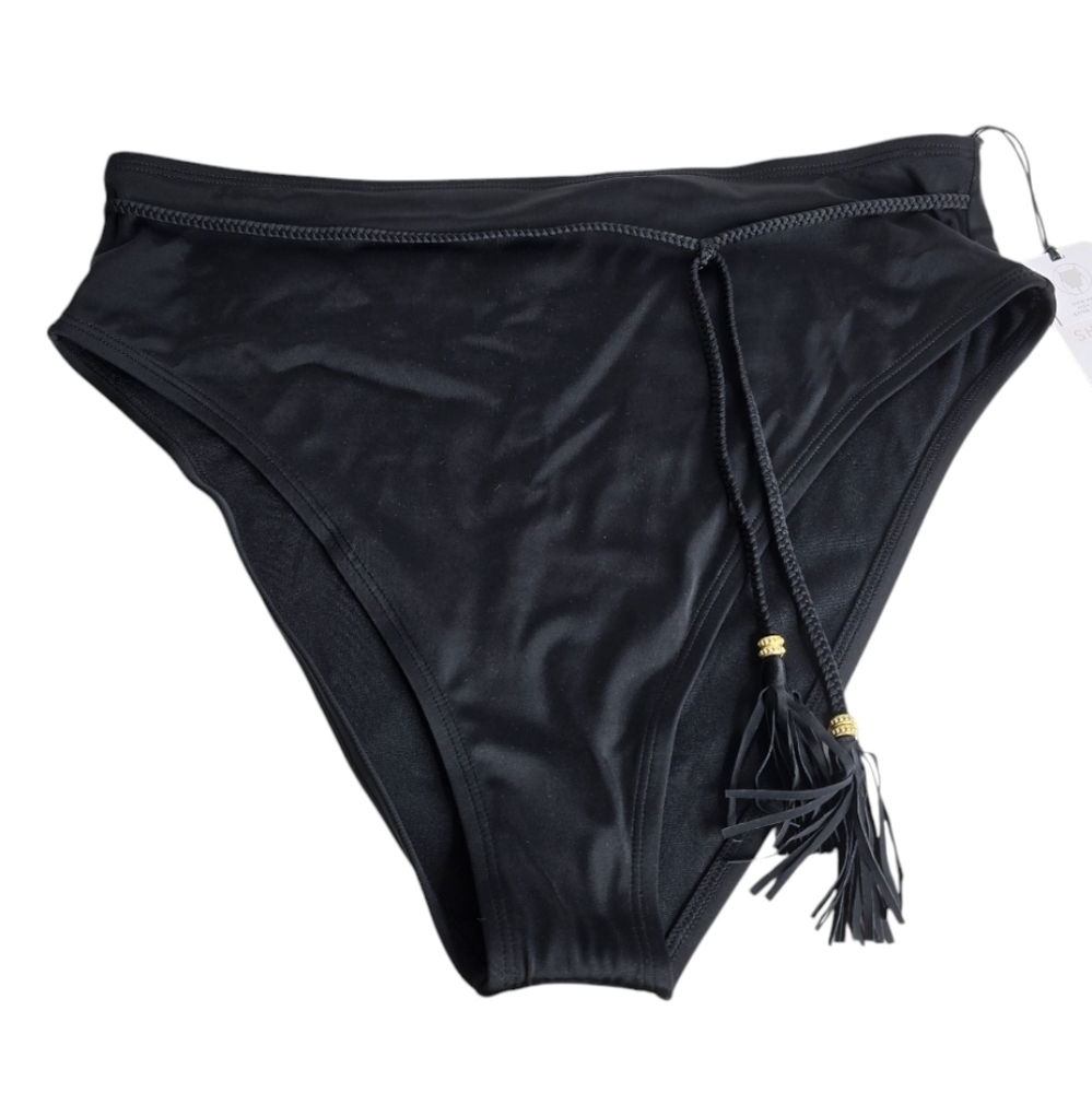 Shade And Shore Black Bikini Bottom with Tassels Size Xl *